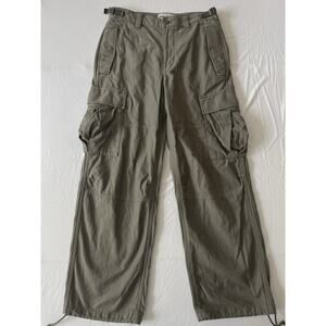 Tna Cargo Pants Womens 2 Army Green Surplus Division Utility Wide Leg Twill